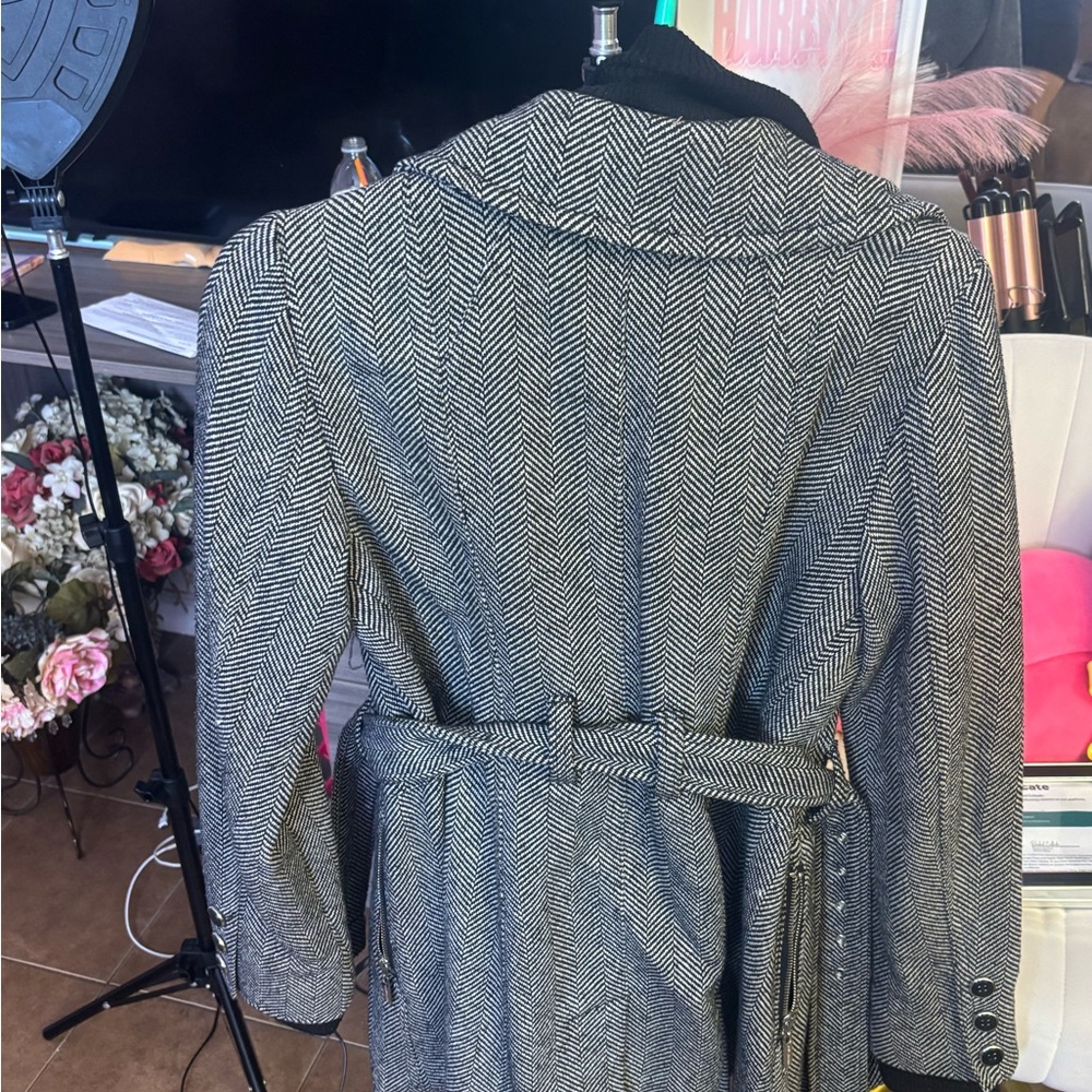 G by Guess Black and Gray Trench Coat